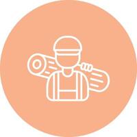 Carpenter Lined UI Illustration vector