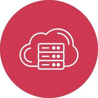 Cloud Database Clean Grid Icon vector