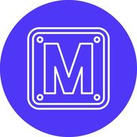 Letter M Subtle Shadow Icon vector