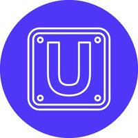 Letter U Monochrome UI Visual vector