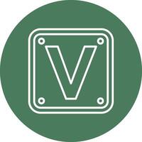 Letter V Stylized Tech Element vector