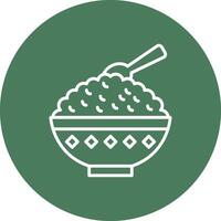 Rice Bowl Outlined App Visual vector