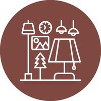 Table Lamp Dark Theme Element vector