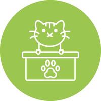 Cat Box Simple Line Sketch vector