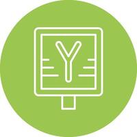 Y Intersection Color Accent Visual vector