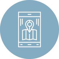 Mobile Map Interactive Icon Badge vector