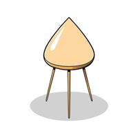 Retro Style End Table with Three Legs Illustration vector