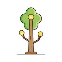 Ecofriendly light source Tree with lightbulbs, sustainable energy vector