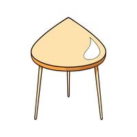 Whimsical triangular table with three legs illustration vector