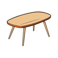 Retro Style Coffee Table, Cartoon Design, Isolated vector