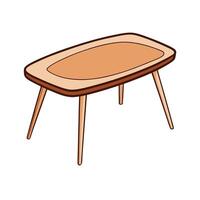 Retro Cartoon Coffee Table with Unique Design Style vector