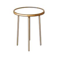 Round coffee table isolated on white background vector