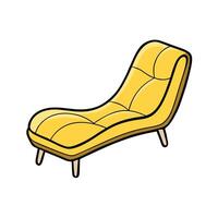 Stylish Yellow Chaise Lounge Cartoon Icon Illustration vector