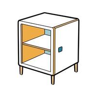 Modern Cabinet with Shelves Illustration Design for Web vector