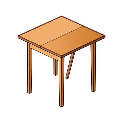 Illustration of a simple wooden table, isolated design
