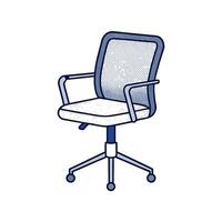 Ergonomic mesh office chair illustration in simple style vector