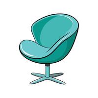 Turquoise swivel chair illustration on a white background vector