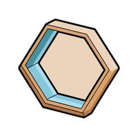 Cartoon Hexagon Display Shelf or Box With Light vector