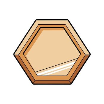 Tan Hexagon Frame with Transparent Reflection vector