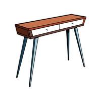 Modern Minimalist Console Table with Drawers Illustration vector
