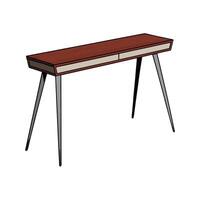 RetroStyle Desk with Wooden Top and Angled Legs vector