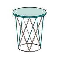 Mint and beige geometric side table illustration vector