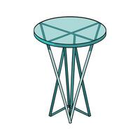 Stylish teal side table with unique base design vector