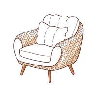 Elegant armchair illustration with textured pattern and cushion vector
