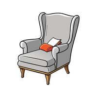 Cozy Armchair with Book, Relaxing Reading Corner vector