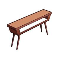 Illustration of a midcentury modern console table design vector