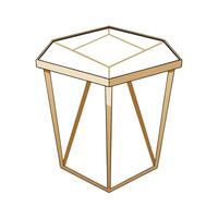 Minimalist geometric side table with white top surface vector