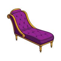 Purple and Gold Chaise Lounge Illustration vector