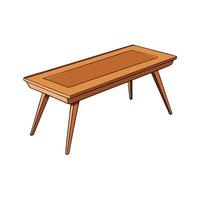 Cartoon wooden coffee table with simple design vector