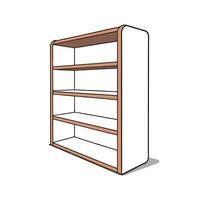 Empty Bookshelf Illustration Minimalist and Elegant Storage Solution vector