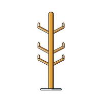 Modern Coat Rack Design with Wooden Tree Structure vector