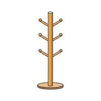 Simple illustration of coat rack or clothes hanger vector