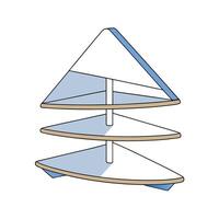 Three Tiered Corner Shelf Illustration on White Background vector
