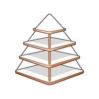 Three Tiered Display Stand, Retail Presentation, Food Display vector