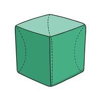 Illustration of a stylized green cube with rounded edges vector