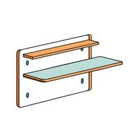 Modern TwoTier Wall Shelf with Stylish Color Scheme vector