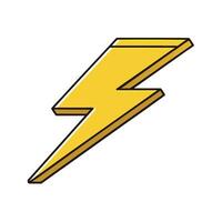 Bold 3D Lightning Bolt Icon in Yellow and Black vector