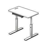 Standing desk illustration, adjustable height, minimalist design vector