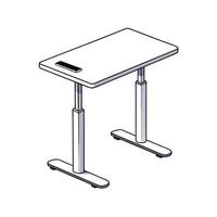 Isometric adjustable height desk with control panel graphic vector
