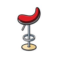 Retro Red Bar Stool Icon Illustration Isolated Object vector