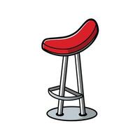 Retro Red Bar Stool Illustration on a White Background vector
