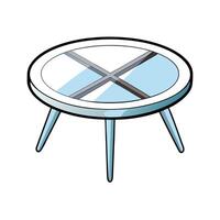 Stylish Round Glass Coffee Table with Modern Design vector
