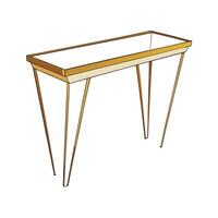 Modern Gold Console Table with Clean White Interior vector