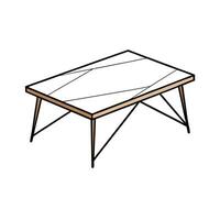 Modern White Marble Table with Unique Leg Design vector