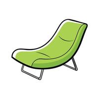 Modern green lounge chair illustration for relaxation and comfort vector