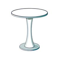 Modern Round Table Illustration with Pedestal Base Design vector